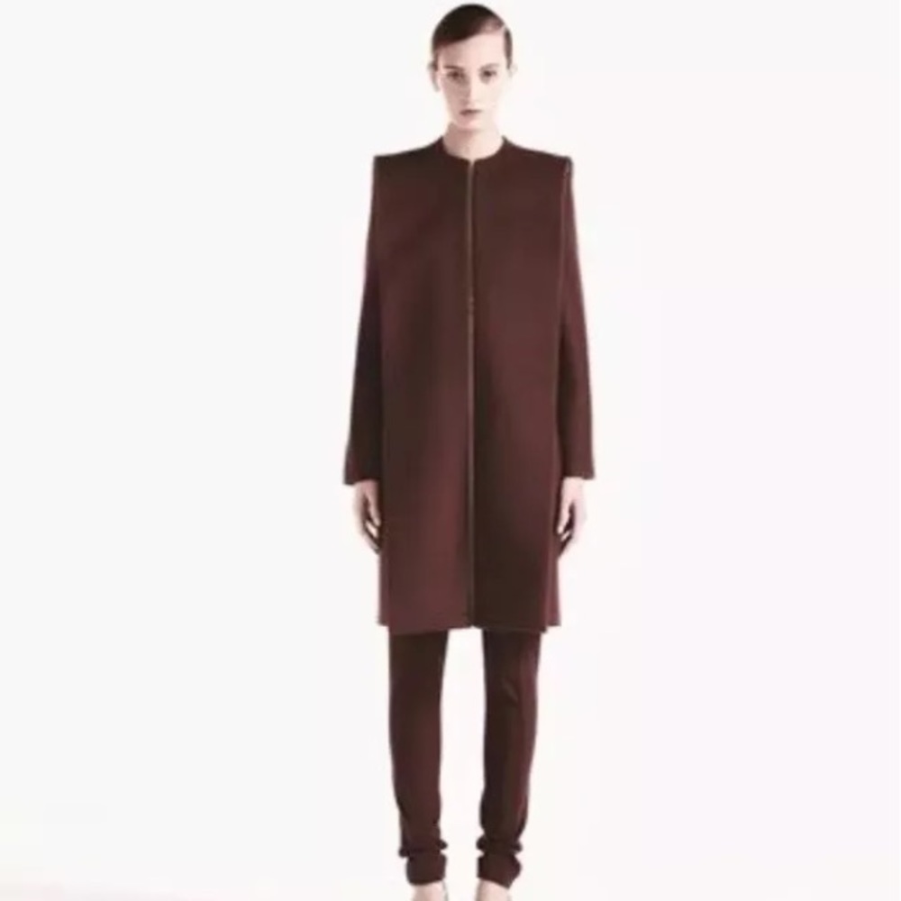 Cos wool coat jacket burgundy 36. Aritzia style